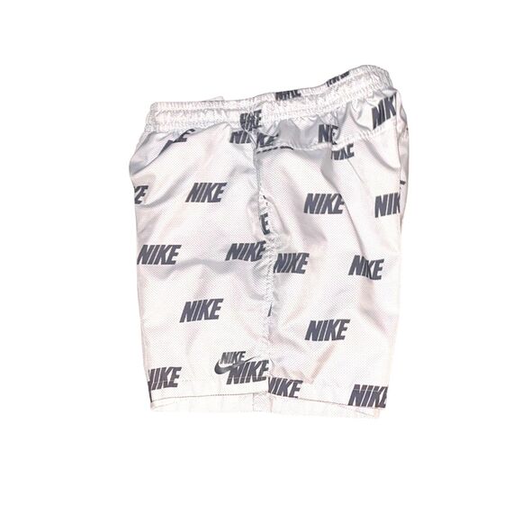 Nike Vintage Rare Sportswear Club Woven Track Shorts Nylon Logo Print White M - Picture 9 of 10